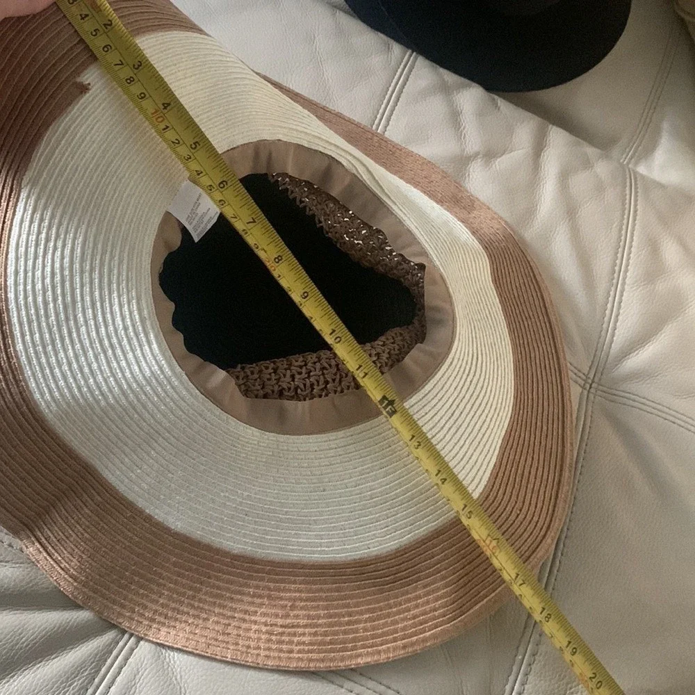Floppy striped maxi‎ hat bohemian straw festive beach travel banded